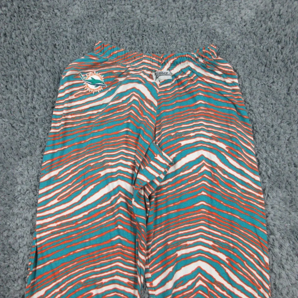 Zubaz Pants Mens Medium Blue Green White Orange Dolphins Pull On 26x28*